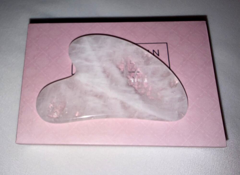 White Quartz Gua Sha Facial Sculpting Stone Crystal Massager - NIB New